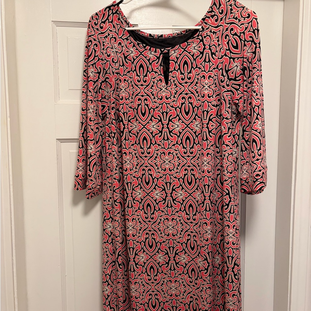 Laundry By Shelli Segal Pink and Black Dress